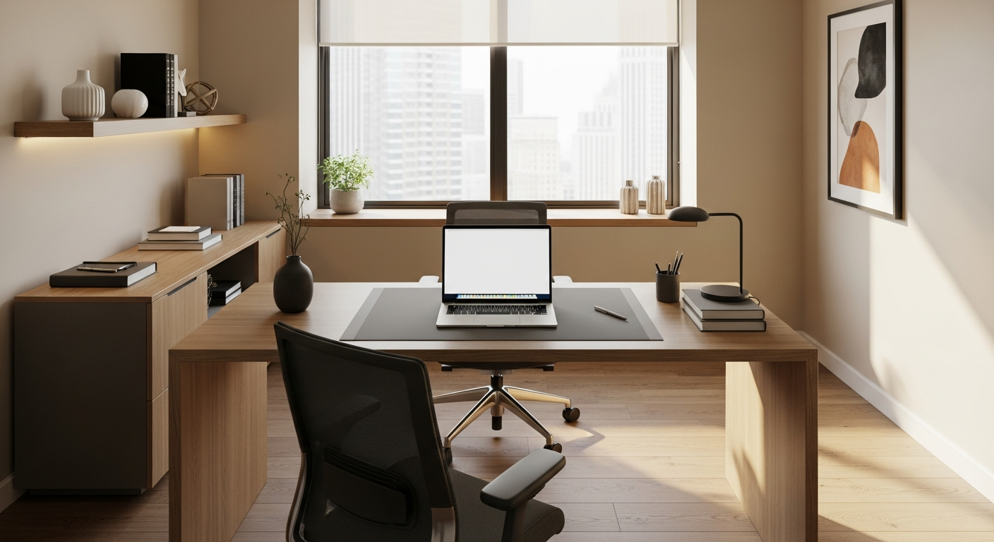 Modern private executive office suite interior with flexible month-to-month lease setup near Acworth GA