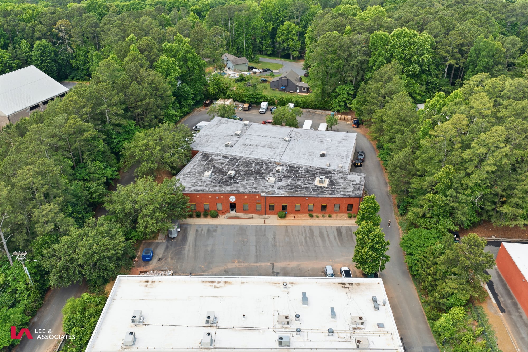 Aerial view of the 5333 Bells Ferry Road property and surrounding Acworth area